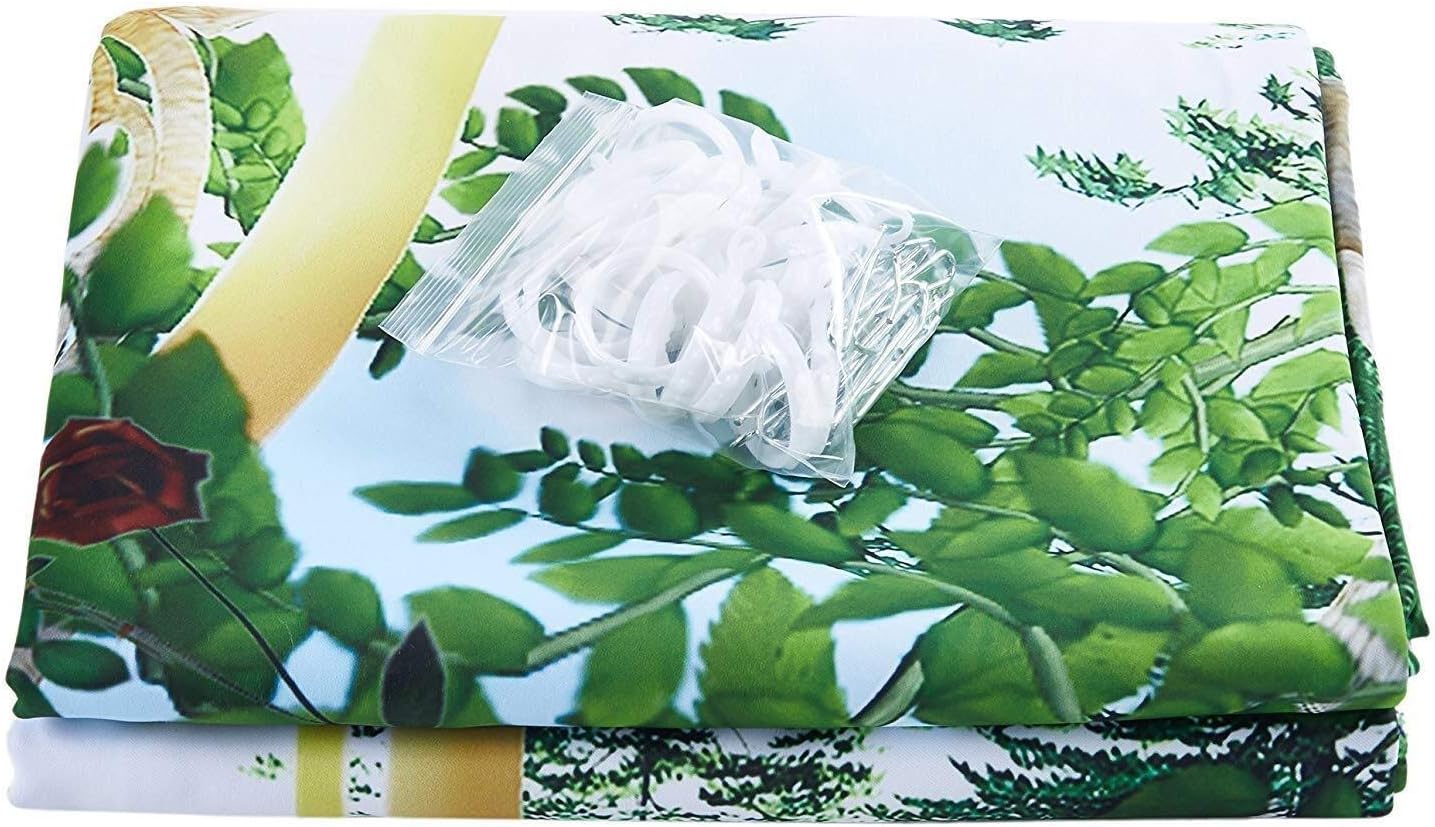 Curtains Modern 3D Digital Printing Curtains Two Panels Curtain/Blackout/Dining Room Study Room/Office Custom Size Flower Pink (Size : 2.64x1.6M)