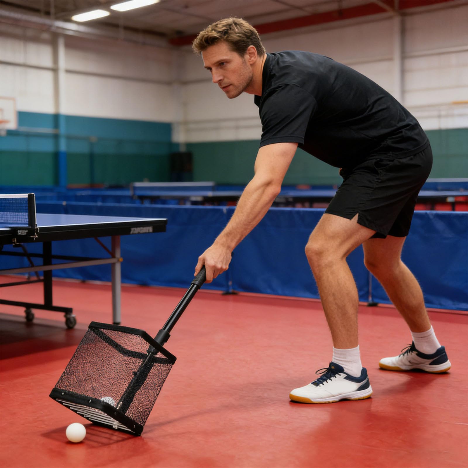 Solido raccoglitore telescopico per palline da ping pong, costruito in metallo resistente, per allenatori e giocatori, collettore di palline sonore a tono rapido