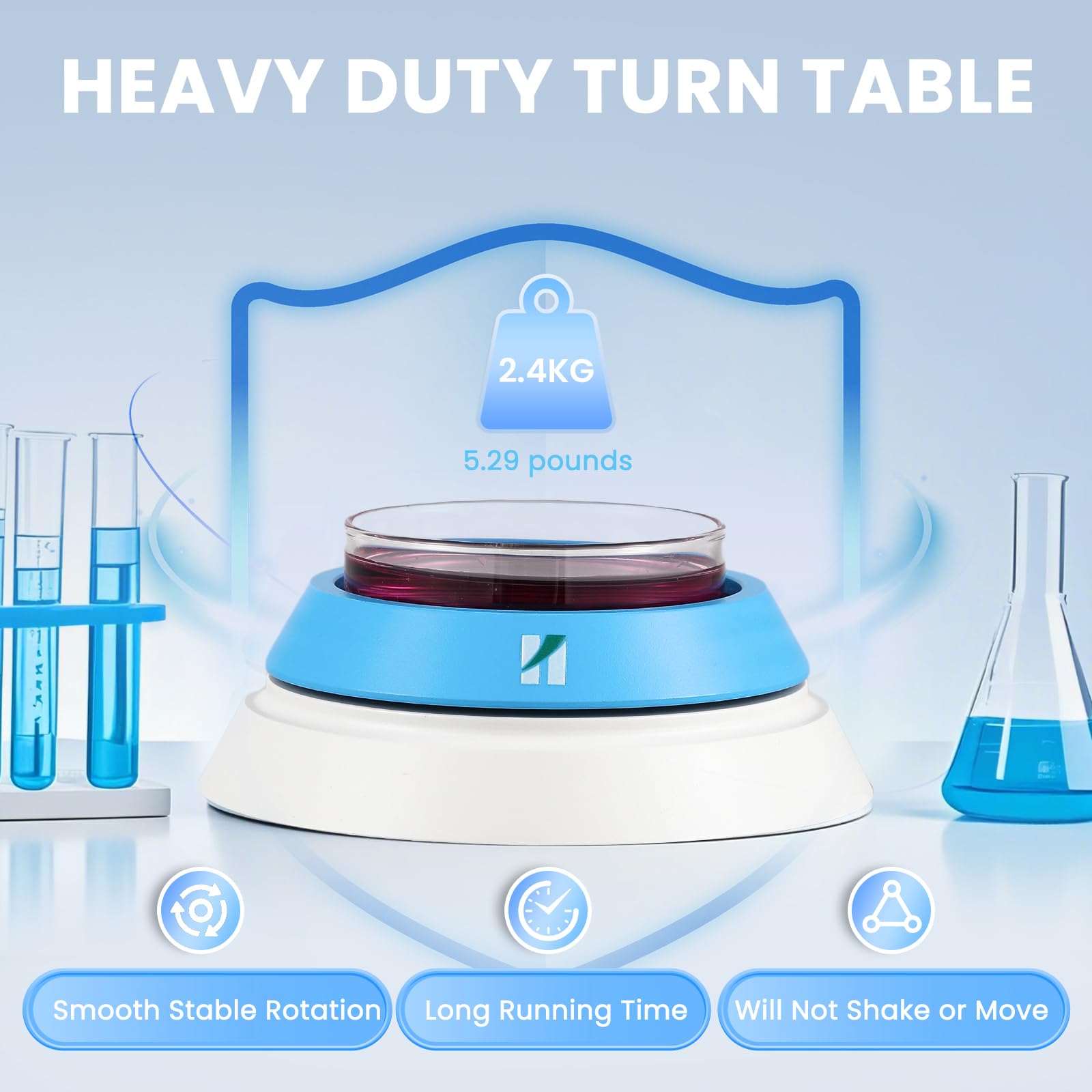 Huanyu Piatto di Petri manuale Tavolo girevole 60-150mm Plastica Vetro Petri Piastre Spreader Tavola Rotazione Piatto Cultura Piatti Coater Giradischi per Laboratorio Scienza Esperimento Agar