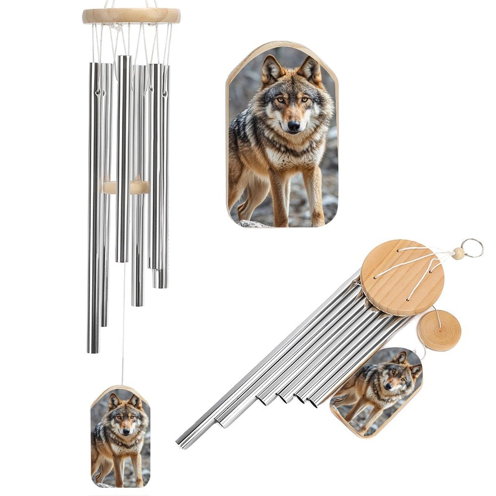 Carillon loup commémoratif en aluminium pour votre jardin