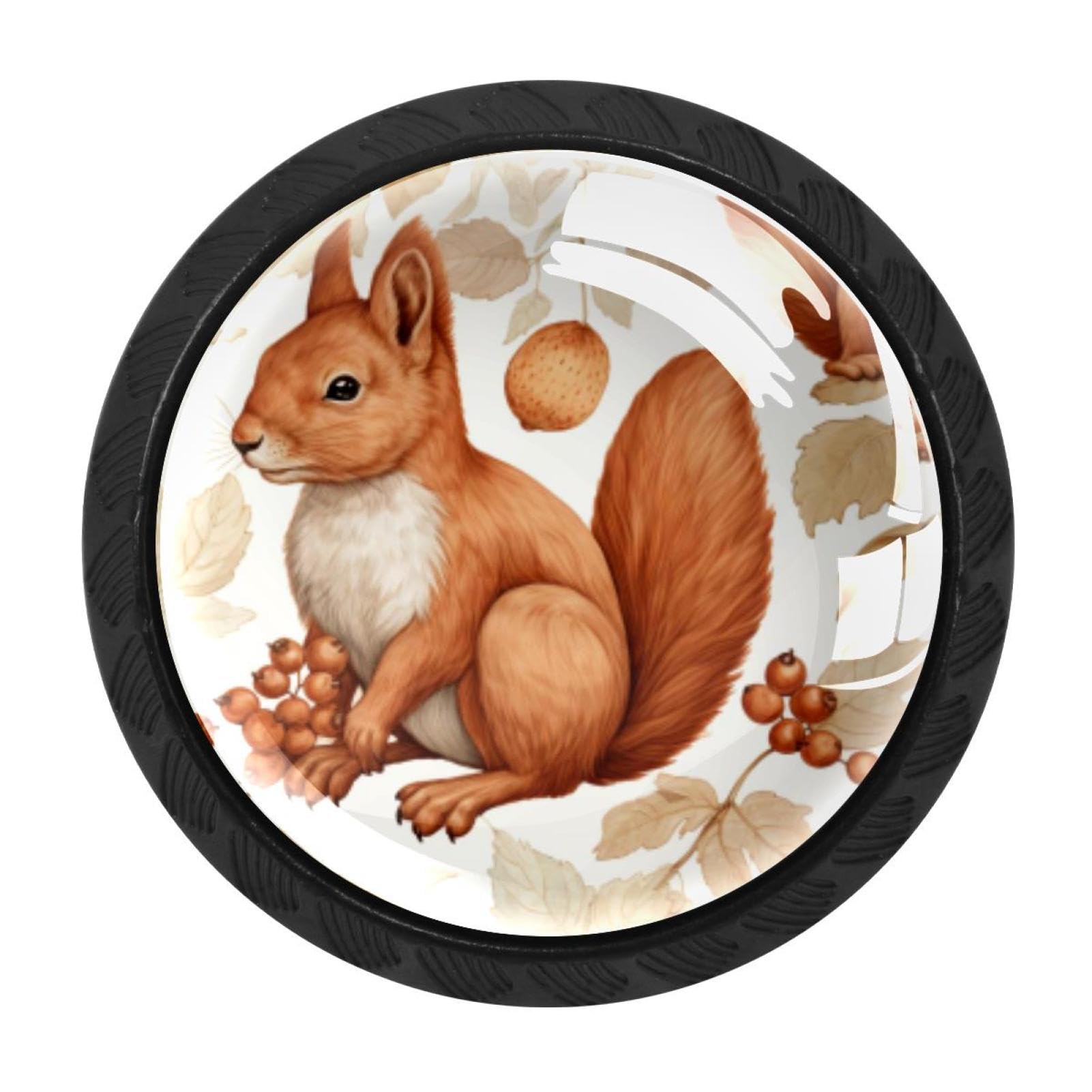 CHENZZZZ 4 Pieces Squirrel Kitchen Cabinet Knobs Drawer Knobs Dresser Knobs Black Knobs Drawer Pulls Dresser Drawer Handles Knobs for Dresser Drawers