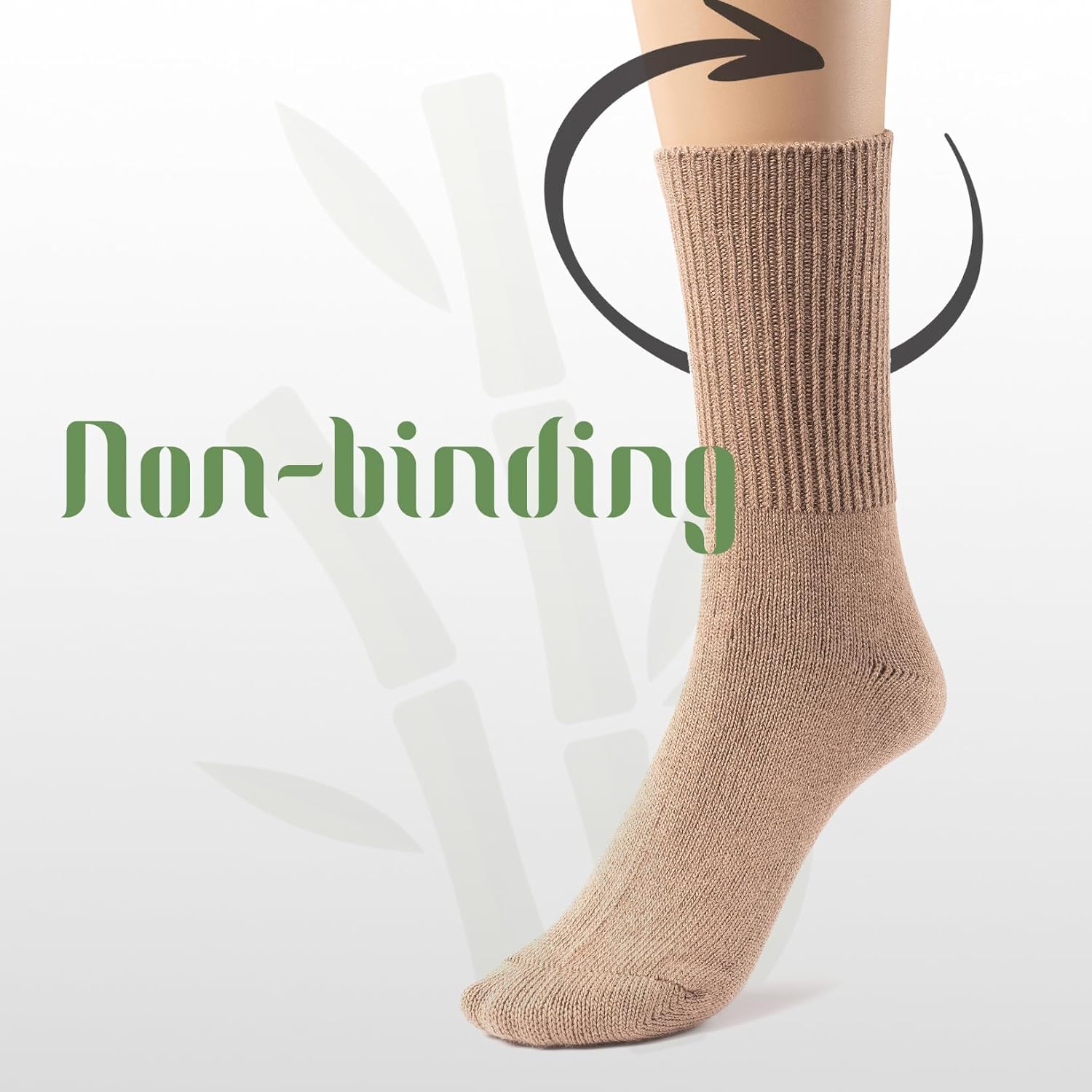 Silky Toes Mens Bamboo Non binding Diabetic Sock Seamless Soft Crew Socks For Men, Available In Plus Sizes | 3 or 6 Pk - Image 4