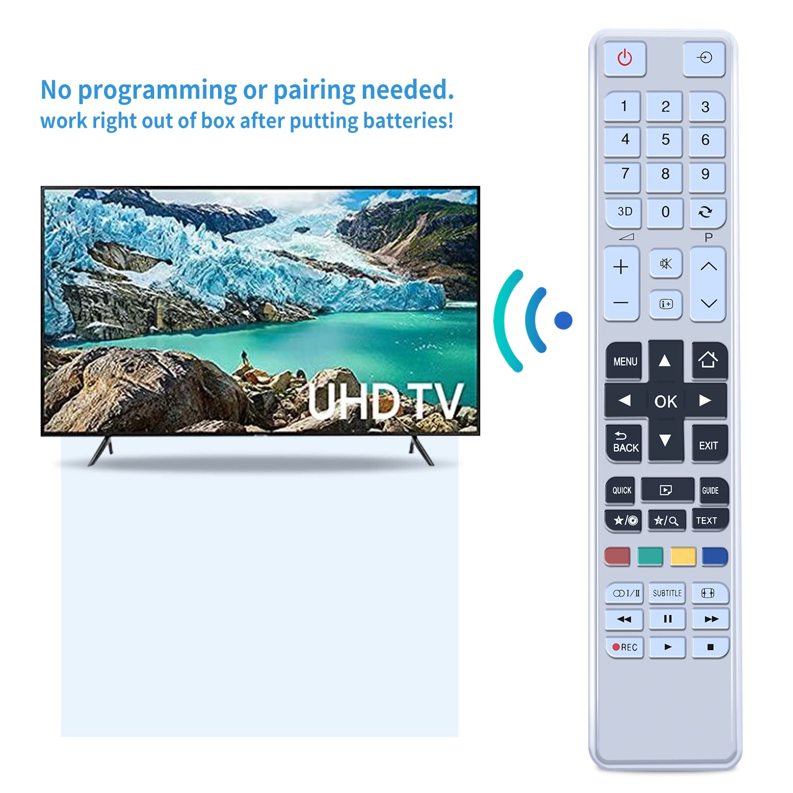 TCNOUMT CT-8040 Telecomando di ricambio per Toshiba TV 40L5435DG 40L5443DG 40L5441DG 40L5445DG 40T5435DG 45DG 48L5455R 48L5435DG 48L5443DG 48T5435DG G 48L5 445DG 48T5DG 55L5445DG