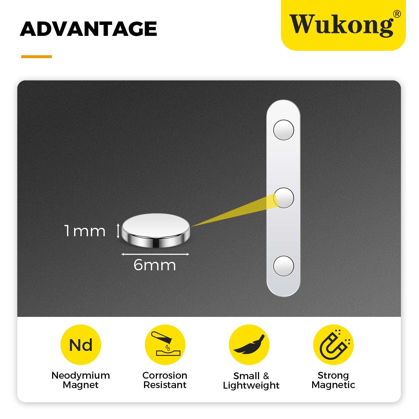 Wukong Aimants pour Moustiquaire – Lot de 24 aimants puissants autocollants et réutilisables pour fixer les moustiquaires aux fenêtres, sans perçage, pour une utilisation intérieure et extérieure