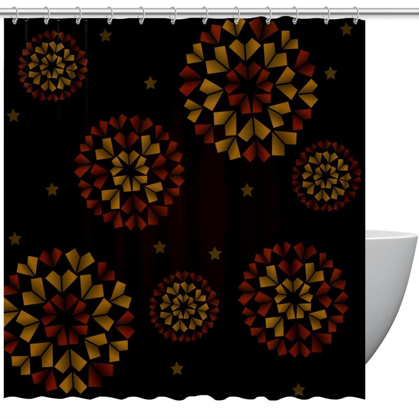 Rideau de douche flocon de neige pour une salle de bain hivernale et cocooning 183x183