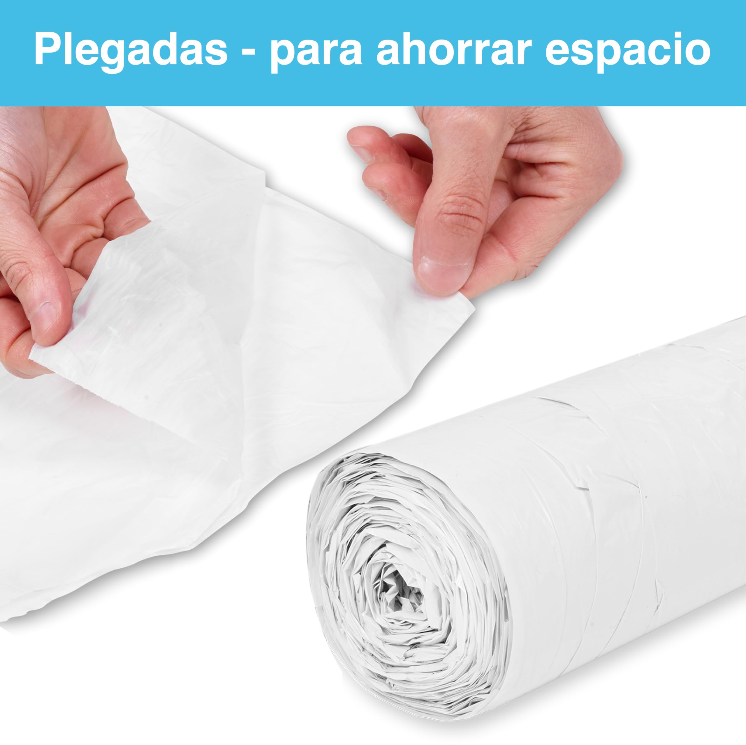 ARESO | Delantales Desechables Adulto 100 Unidades, Delantal Plastico Impermeable y Reciclable, Mandil Blanco con Nudo en Espalda, Delantal Cocina, Pintura, Laboratorio
