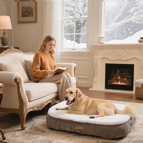 Miniatura 8 de Cama ultra lujosa para perro, viene con dos tipos de cojines extraíbles, cálida en invierno y fresca en verano, resistente al desgaste y resistente