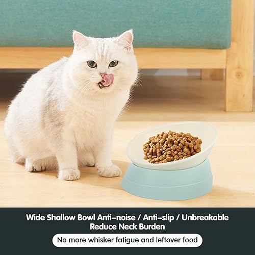 Miniatura 2 de Bulldog Bowl - Plato antideslizante para perros y gatos, cuenco de goma desmontable para perros y mascotas, base inclinada estéril para mascotas