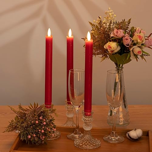 Miniatura 6 de Velas sin llama con temporizador remoto, paquete de 6 velas parpadeantes de cera que gotean, velas LED eléctricas, velas falsas para el día de la