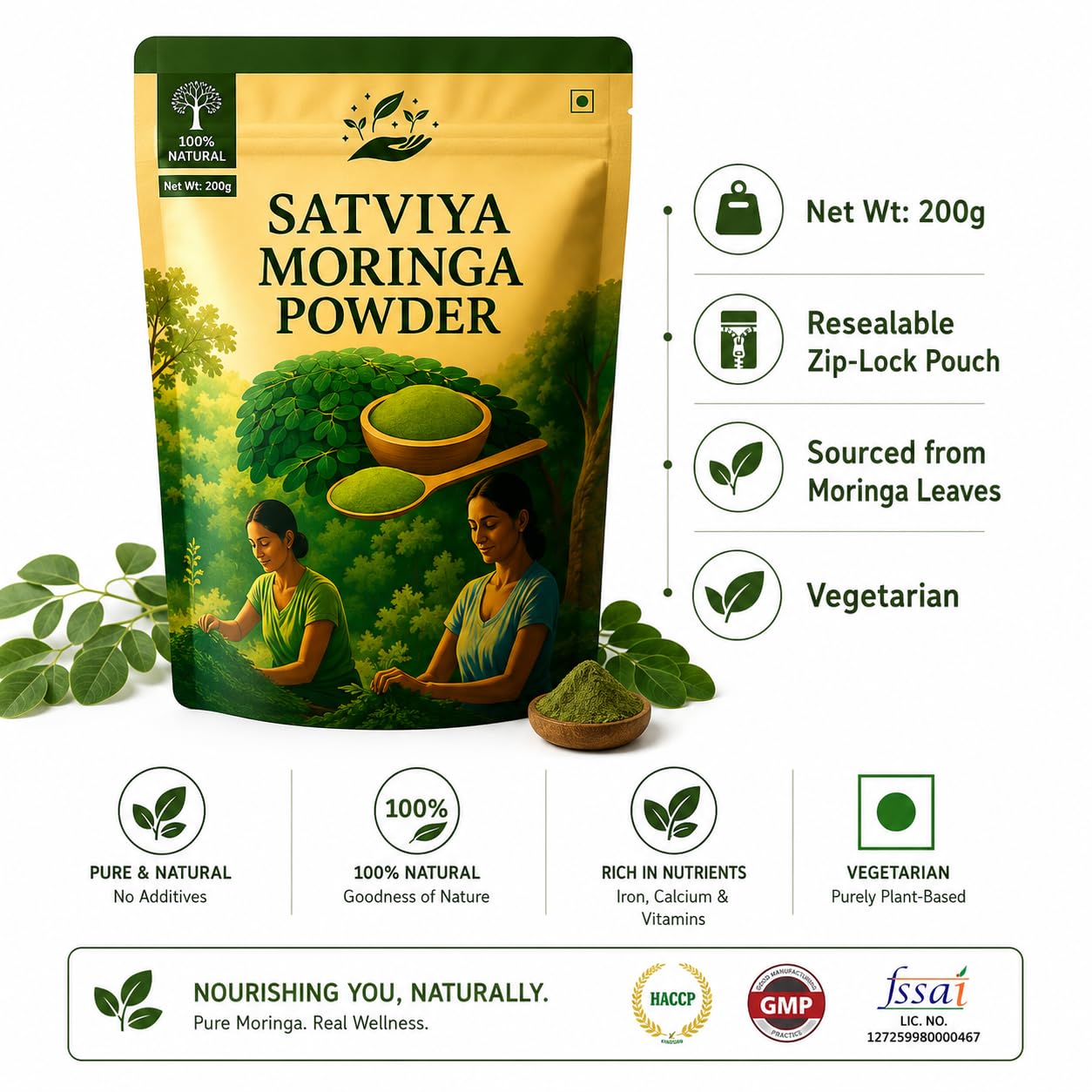 Moringa Powder Organic India - 350g, Pure Natural Moringa Leaves powder, Ayurvedic Superfood for Naturally Boost Energy Levels, Immunity, Boost Energy Level & Digestion — Amazon image 8