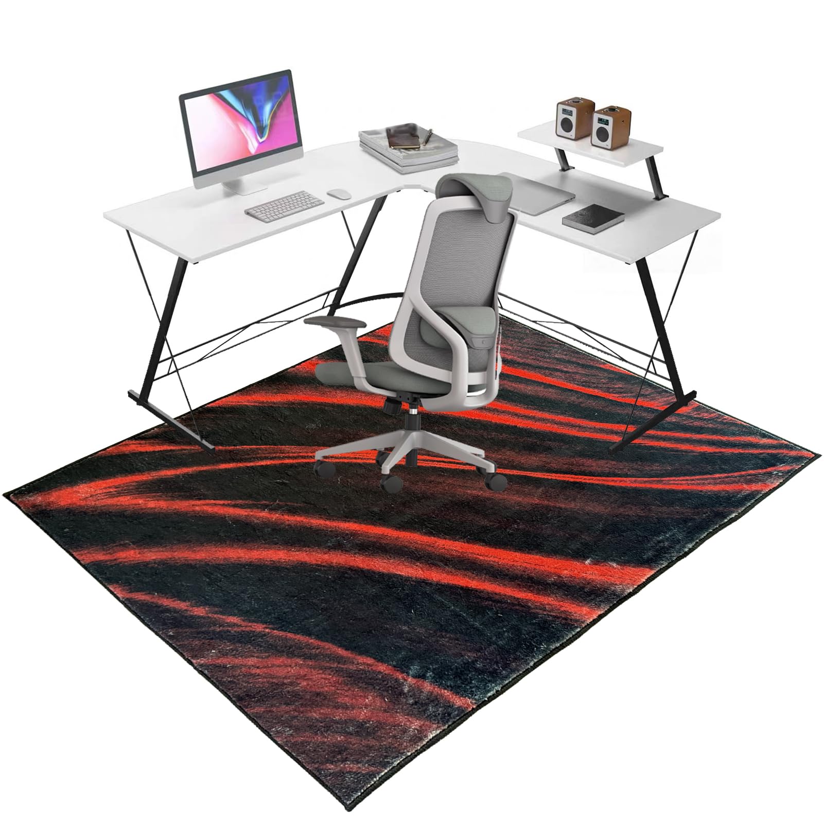 QYJBOUU Heavy Duty Office Chair Mats for Carpeted and Hardwood Floor, Desk Carpet Protector Chair Mat for Home Office Gaming Computer Rolling Chair Rug Non Slip Floor Protection Mat 150 x 180 cm
