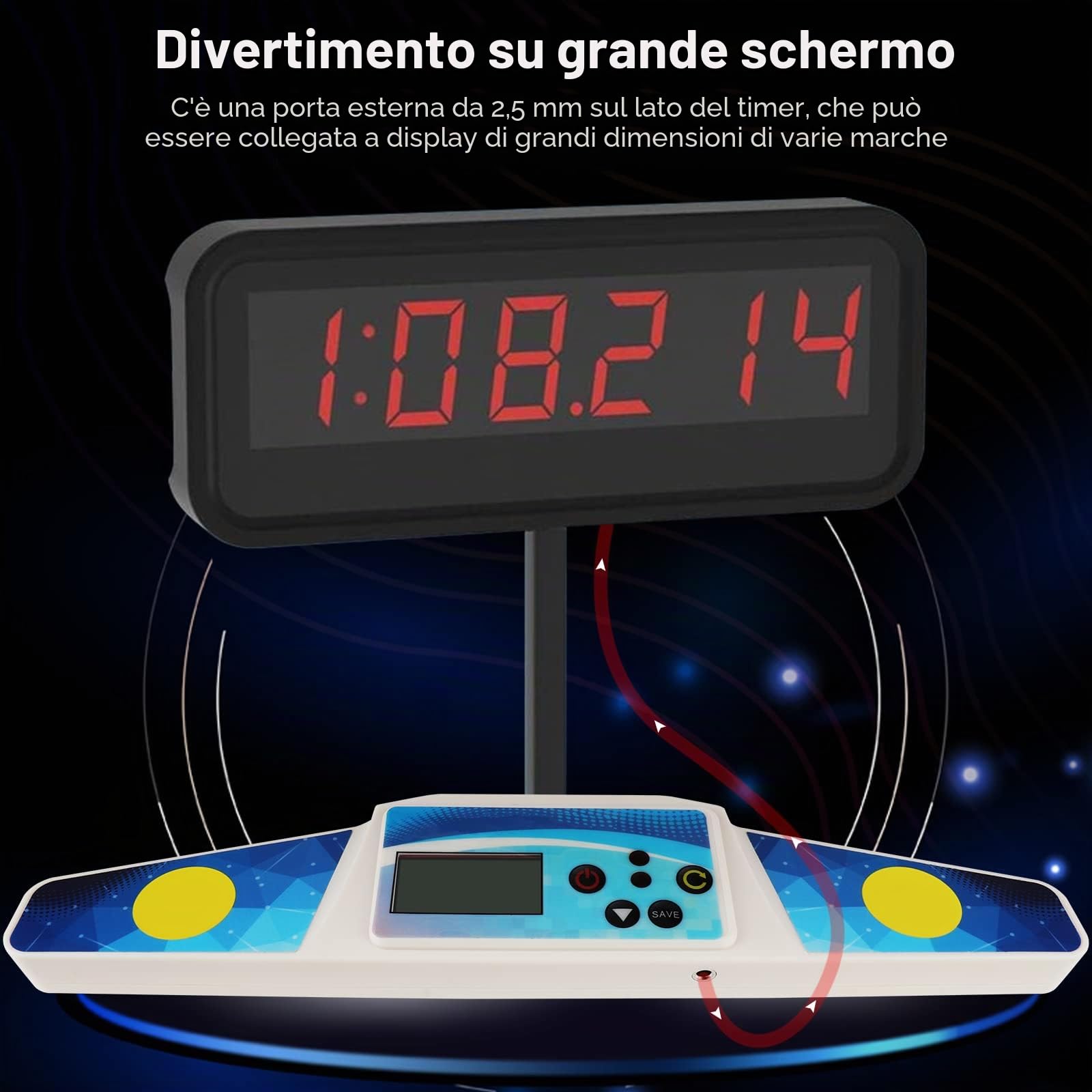 Timer professionale, timer Speed Cup con tappetino, orologio digitale da competizione, per giochi divertenti da competizione (blu (con tappetino))