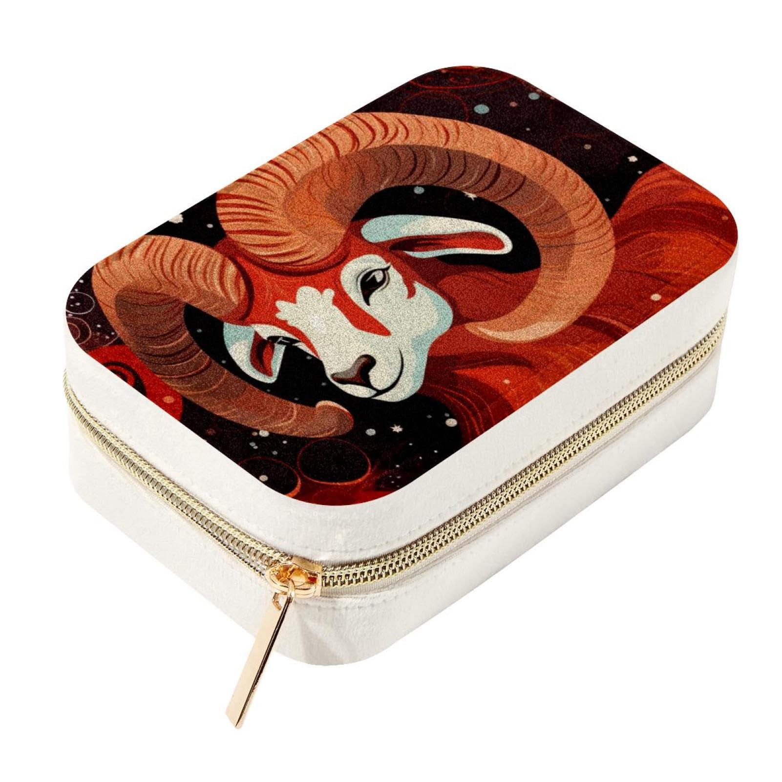 Organiseur de bijoux en velours anti-nœud, boîte de rangement zippée Aries