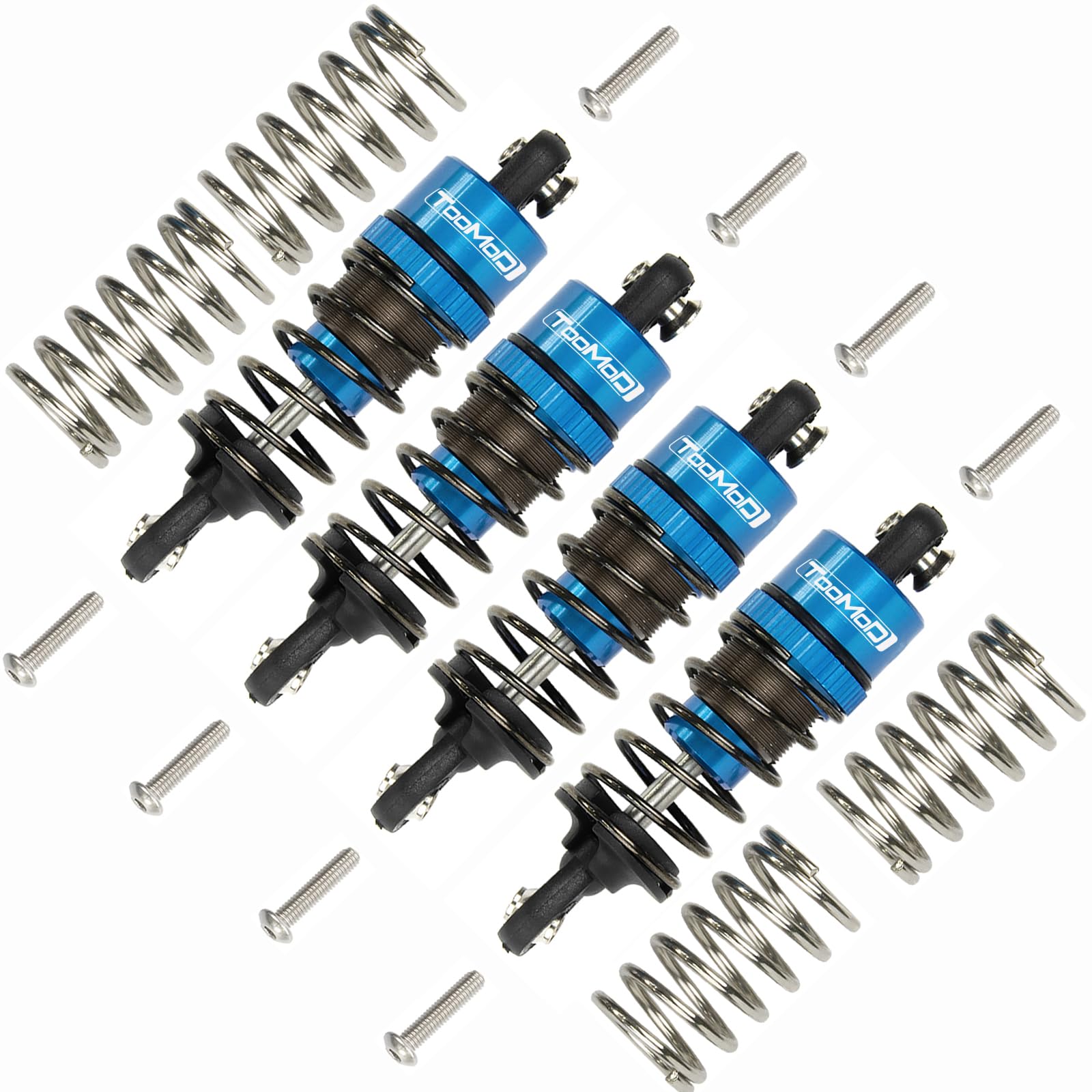 TOOMOD 1/10 55MM RC Oil filled Shock Absorbers kit for Tamiya TT-01 TT-02 WR-02 M05 M06 TA05 1:10 On Road Car Upgrades Replace Parts (Blue)
