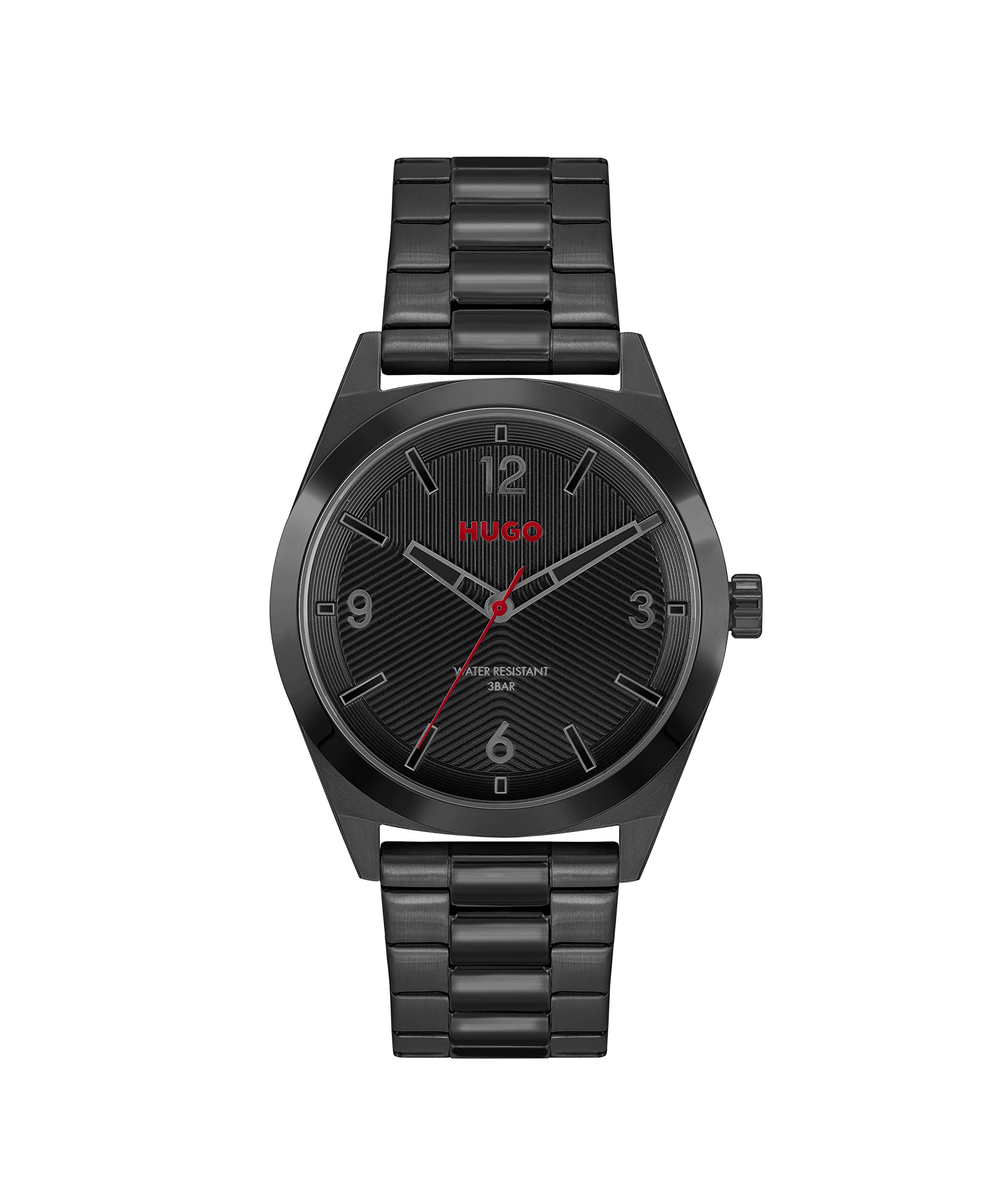 HUGO Men's #Make Quartz Watch with Ionic Plated Black Steel Strap, 22 (Model: 1530253)