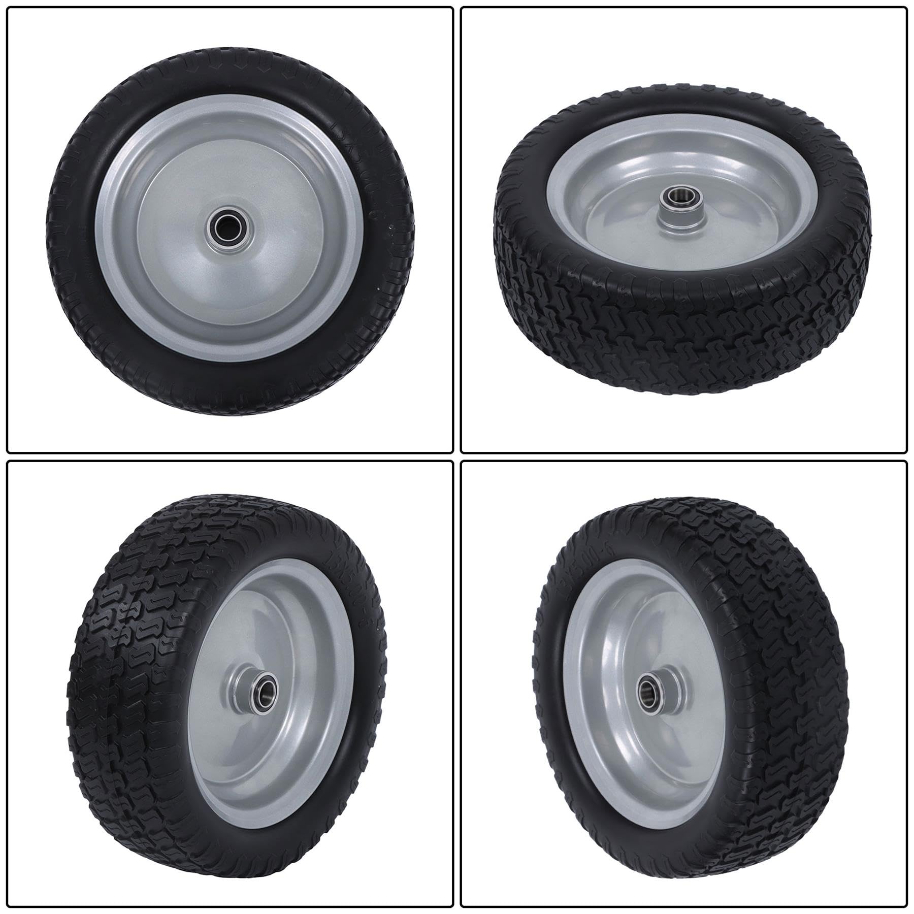 ALL-CARB Neumático y rueda sin aire de 13 x 5.00-6, neumático de repuesto de 13 x 5-6 pulgadas para cortacésped con borde, para cortacésped y jardín, patrón Z, paquete de 2