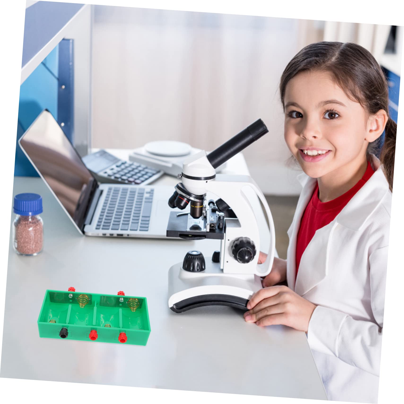 SHINEOFI 5 Pezzi Portabatterie Elettrica per Esperimenti Didattici Strumento per Insegnamento e Sicura Leggera e Portatile per Laboratori e Scuole