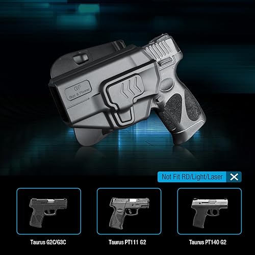 Miniatura 3 de Funda para mano izquierda compatible con Taurus G2CG3C, G19 G19X G32 G45 (Gen 3 4), G23 (Gen 3 4), G43  G43X, funda de transporte exterior de
