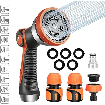 garden hand shower metal garden spray gun garden shower 10 spray patterns multifunctional watering shower high pressure hand sprayer adjustable water flow for watering lawn pet bathing