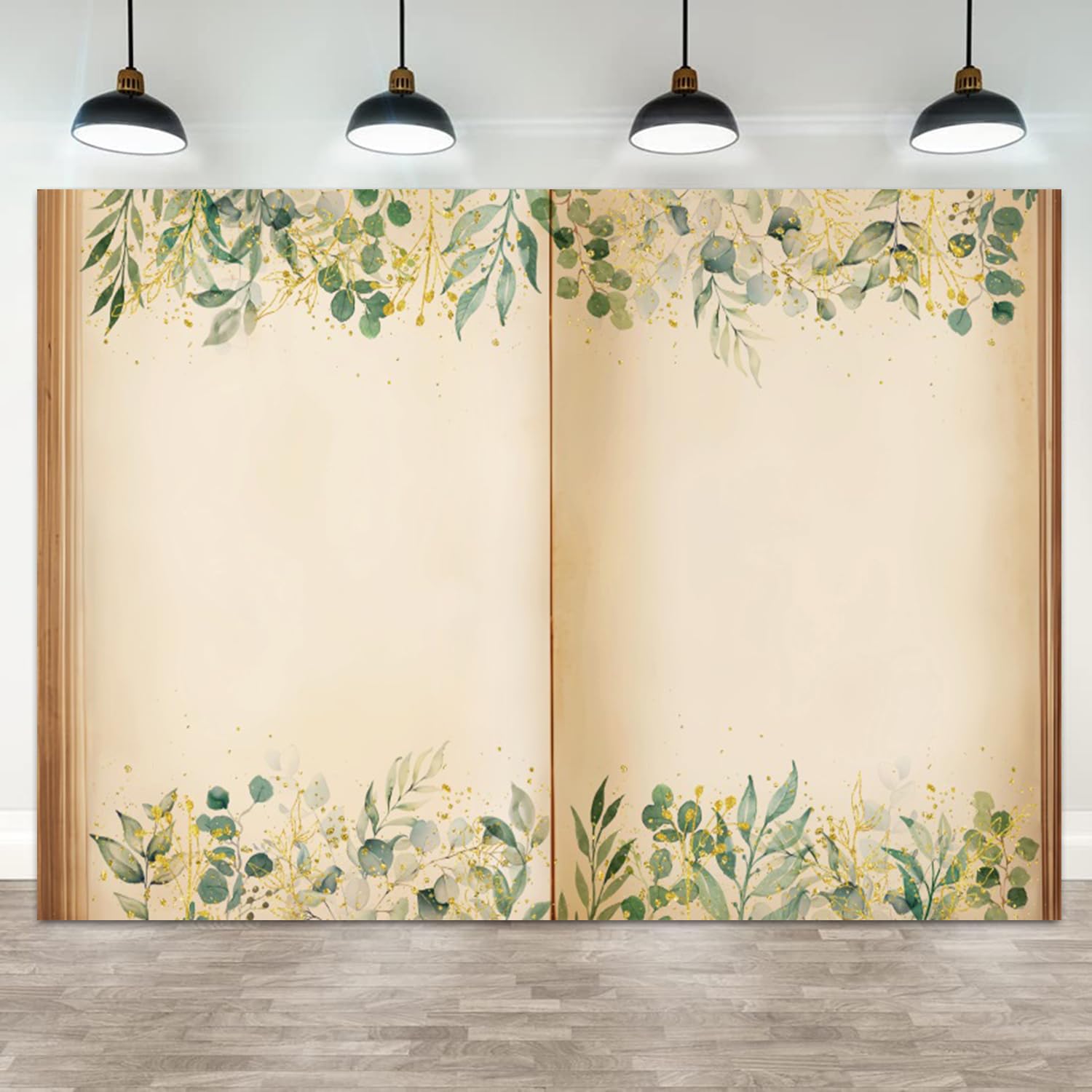 ASDCXZ 7x5ft Fairy Tale Books Backdrop Once Upon a Time Storybook Photography Background Green Leaves Foliage Old Open Magic Book Romantic Wedding