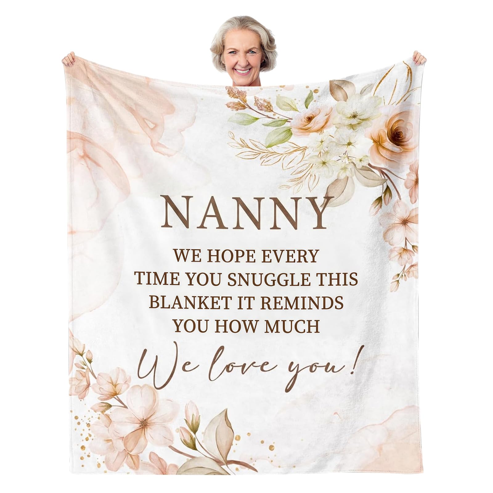 twirush Gifts for Nan, Gifts for Nanny 150 * 130cm, Flannel Blanket Gifts from Grandchildren, Christmas/Birthday Gifts for Nan, Nanny, Nana, Grandma
