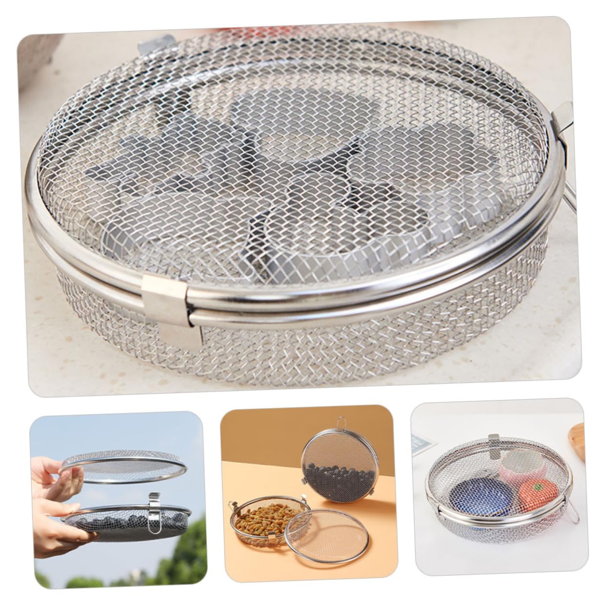 Panier de Lave-vaisselle en Acier Inoxydable, Structure en Maille, Lot de 2, Rangement pour Petits Ustensiles et Couverts Cuisine