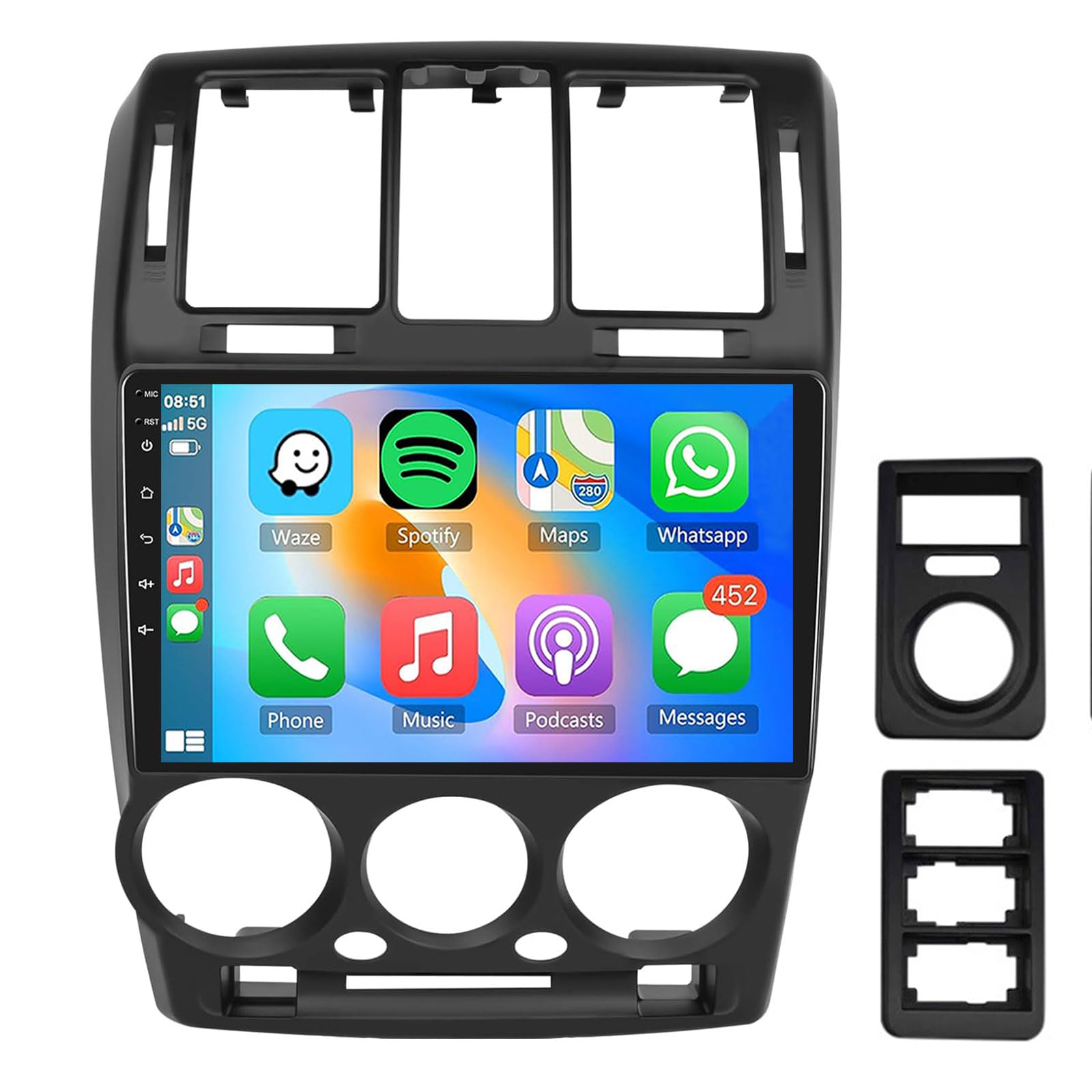 Car Radio Stereo For Hyun-dai Getz 2002-2011 9 Inch 1280P Android 15 IPS Touchscreen Radio With Wireless Carplay Android Auto DSP Bluetooth5.0 GPS WiFi EQ FM/RDS SWC Backup Camera(Size:8Core 8+256G)