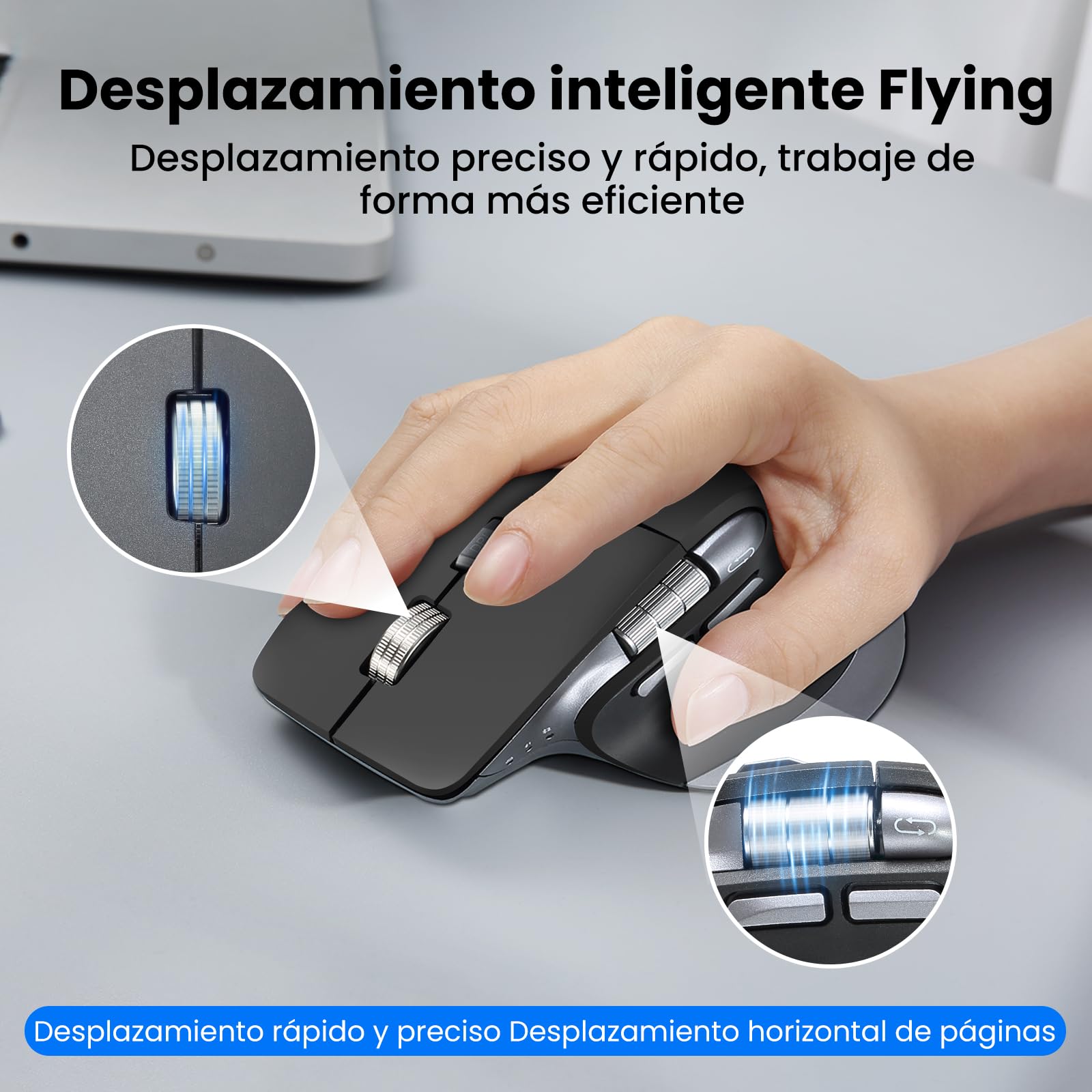 CITLLA M9100 Teclado y Ratón Inalámbrico Combo -Retroiluminado Recargable Ergonómico, Soporte Ajustable y Reposamuñecas, 4 Niveles dpi Hyper-Fast Scrolling Ratón Silencioso para Ordenador PC Portátil