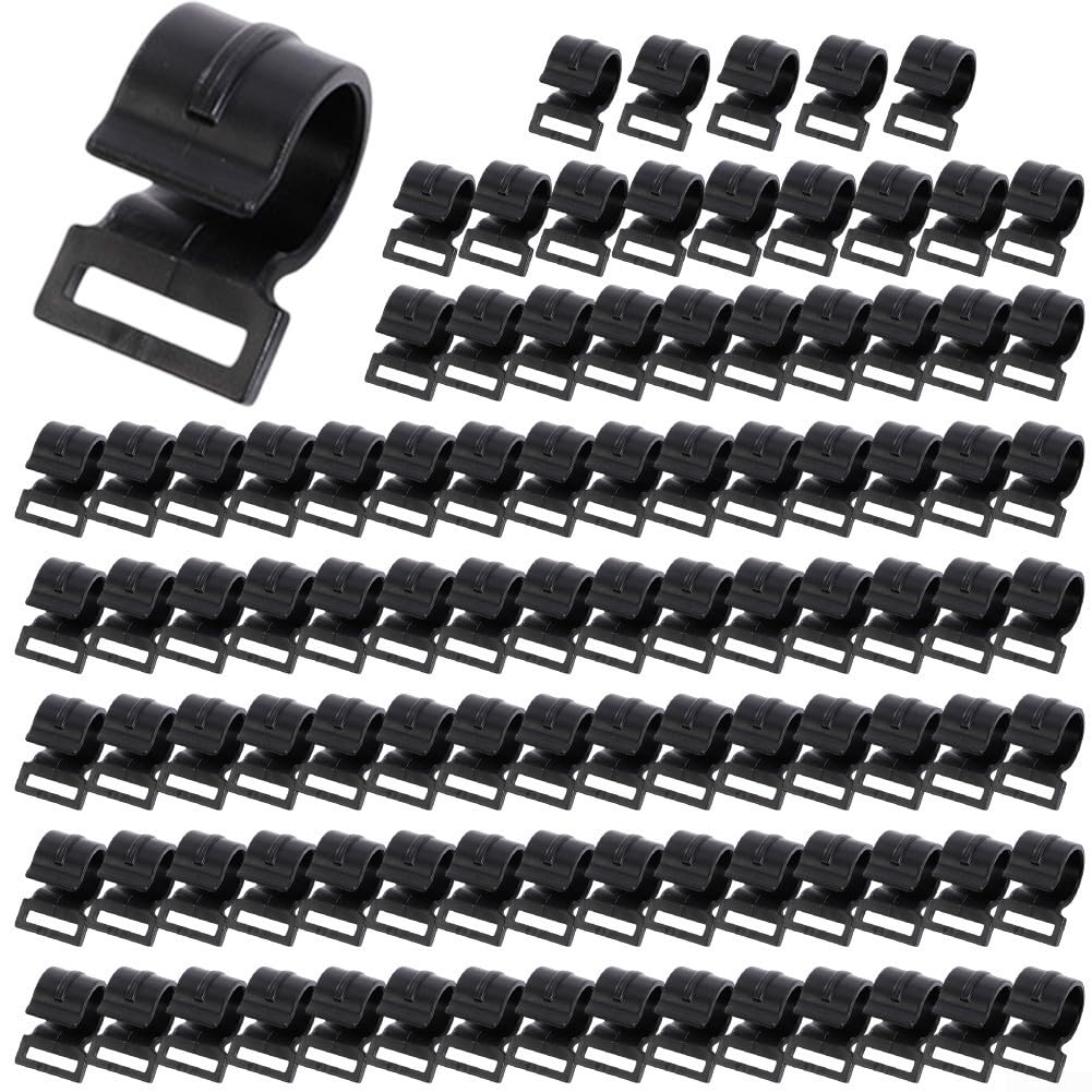 LVYXON 100Pcs Tent Pole Clips, Plastic C Clamp for Camping Awning Tent, Small Portable C Clamp, Camper Awning Hooks for Party Camping Tent Indoor Outdoor Decor(25mm)