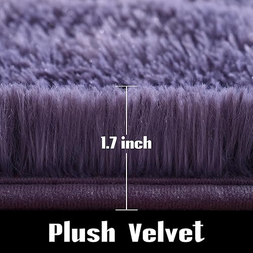 Miniatura 8 de Jelymark - Alfombra de interior peluda, mullida y supersuave para dormitorio, de 5 x 8pies, para sala de estar, decoración del hogar, dormitorio y