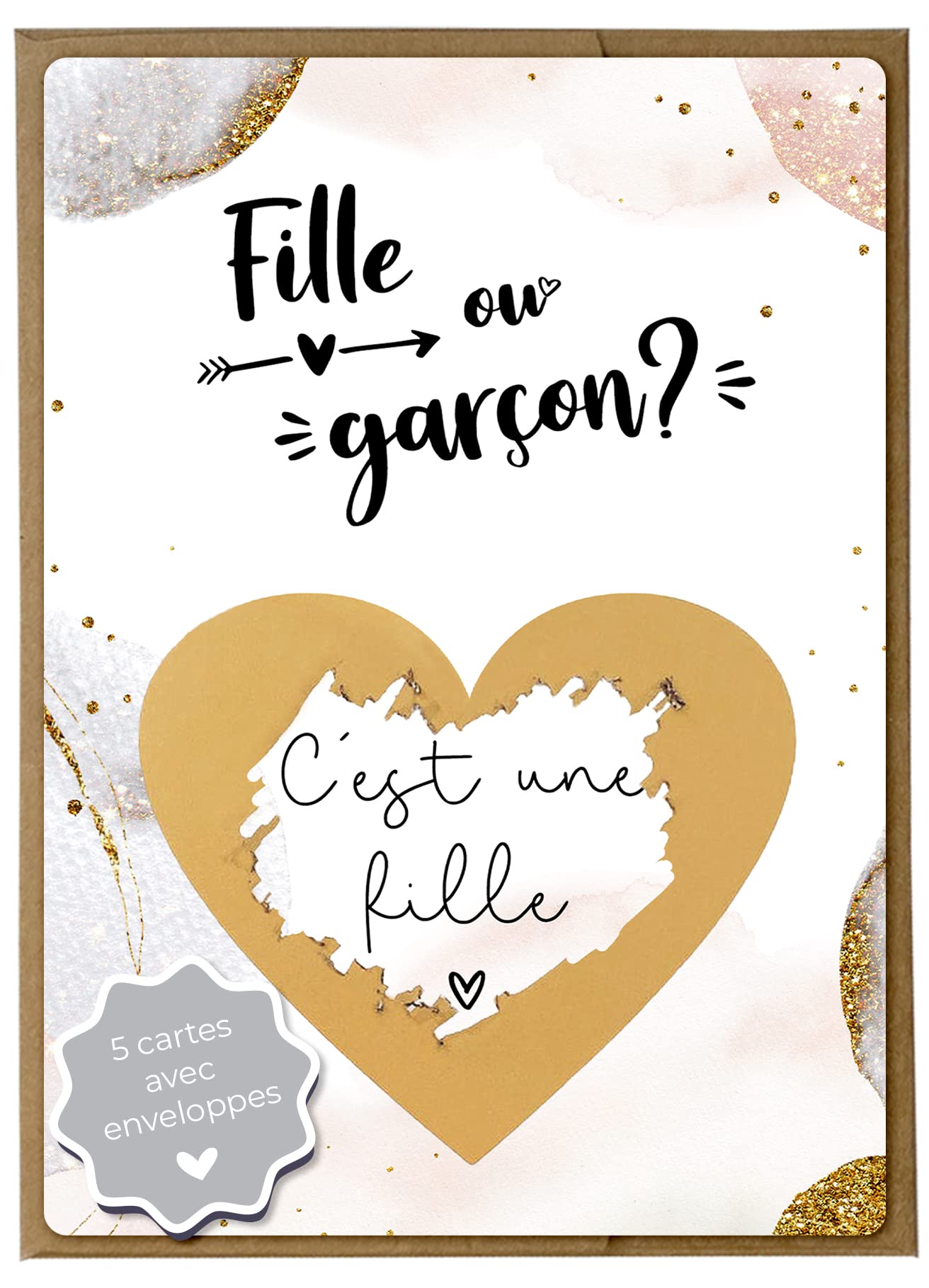 Danbghyuo Cartes Gender Reveal à Gratter Pour Une Annonce Originale Du Sexe De Bébé – Gender Reveal Party – Moment De Surprise – Fille Ou Garçon - (Pack 10 Cartes Fille) (10pcs(garçon