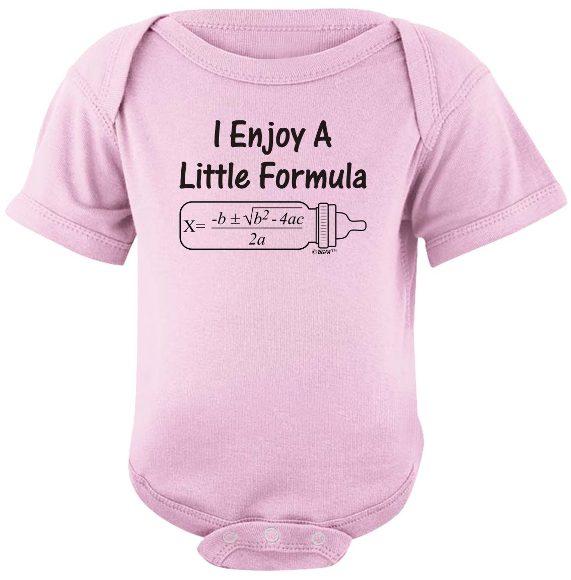 Funny Baby Clothes Enjoy a Little Formula Funny Math Nerd Bodysuit 6 Months Pink