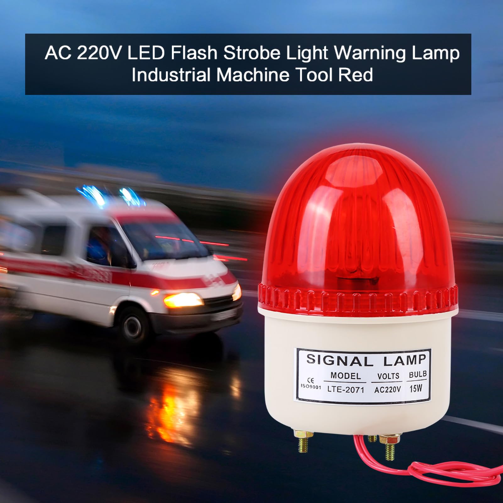 ZJchao Luce Stroboscopica Lampeggiante a LED 1PC 220V 15W, Lampada di Avvertimento Industriale per Macchine Utensili, Rossa (rosso)