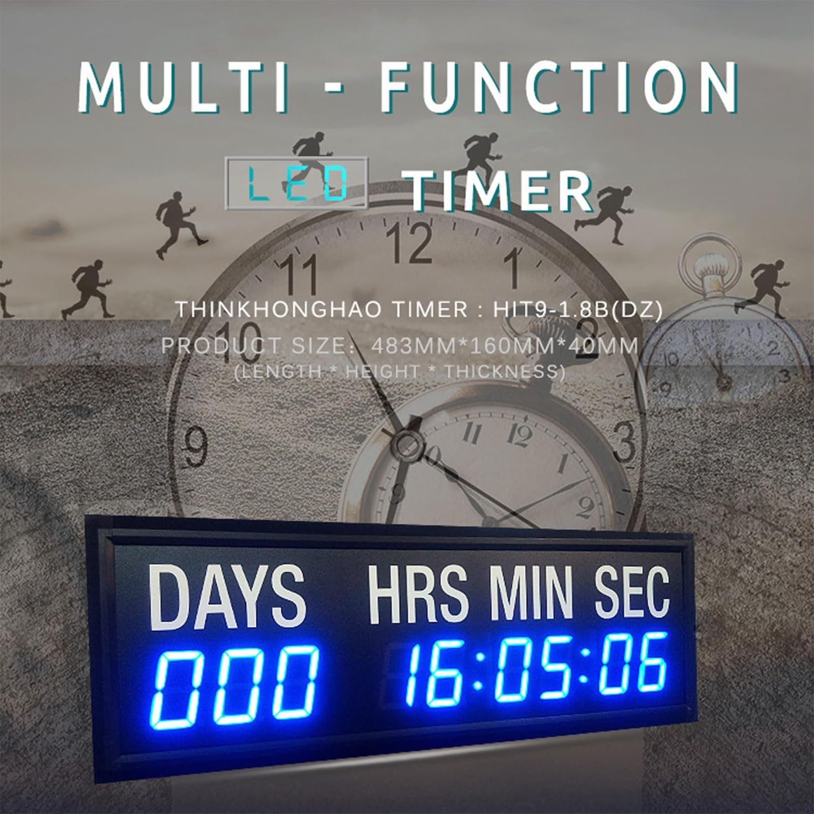 Temporizador De Cuenta Regresiva De 1,8" para Concurso De Debates, con Alarma, Volumen Ajustable, Brillo De 6 Niveles, Formato De 12/24 Horas Y Temporizador De 1000 Días.
