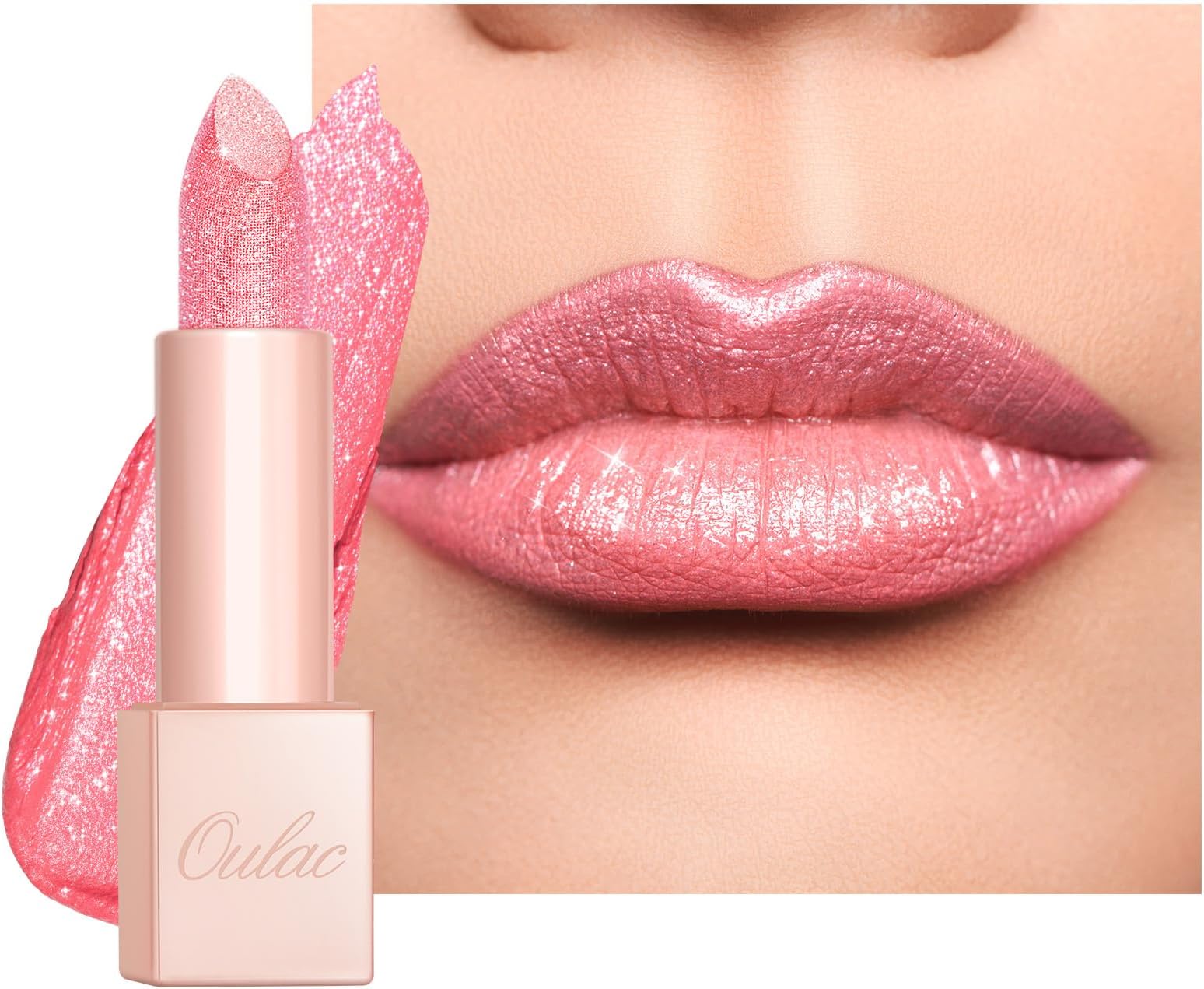 Oulac Infinity Moisture Shine Lipstick - High Shine Shimmery Finish, Super Creamy Texture, Medium to High Coverage - Gluten Free, D08 Pop Stars
