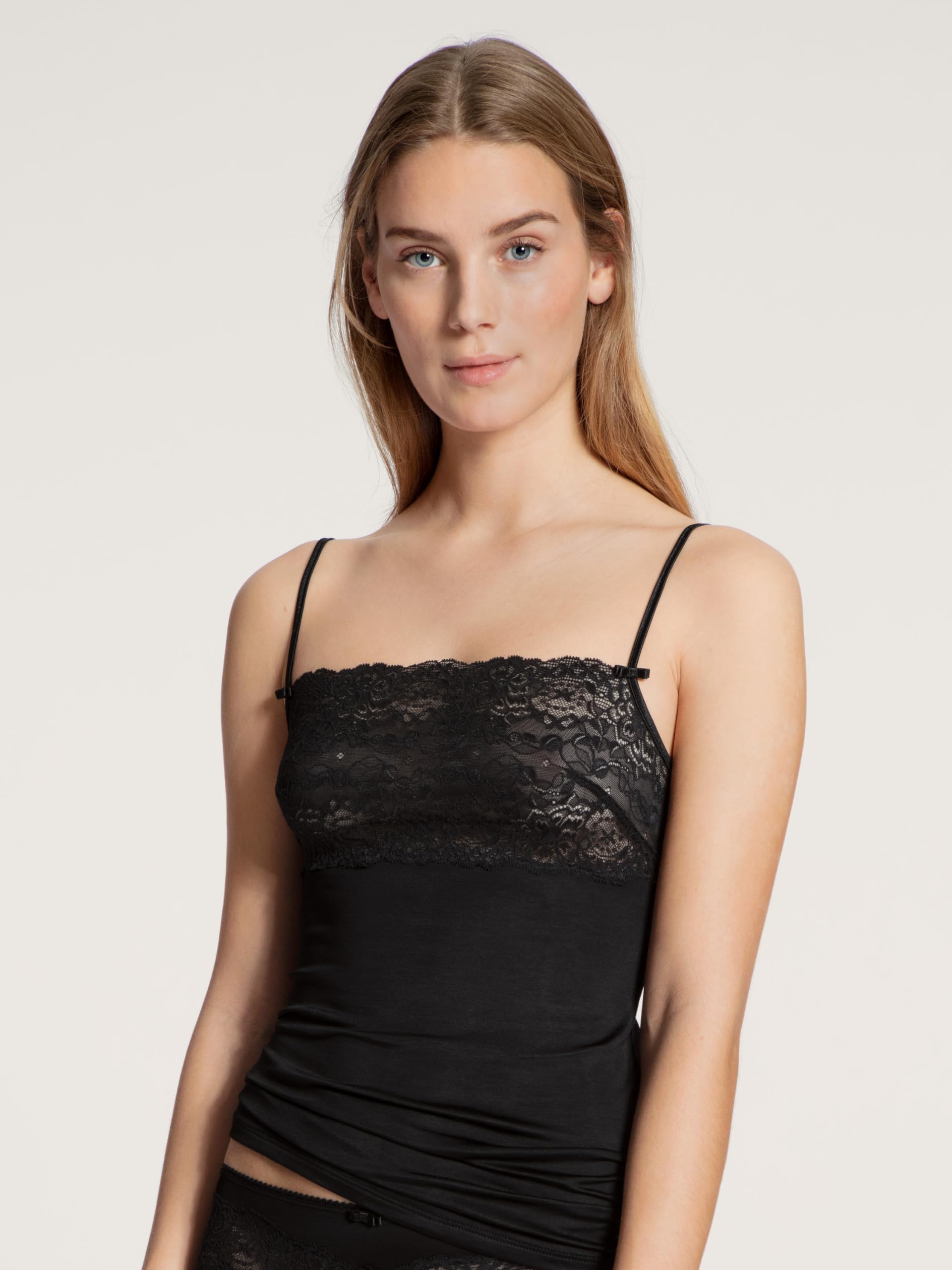 CALIDA Sensual Secrets Spaghetti-Top Damen, verstellbare Träger | Brustbereich aus zarter, semitransparenter Spitze, verstellbare Träger