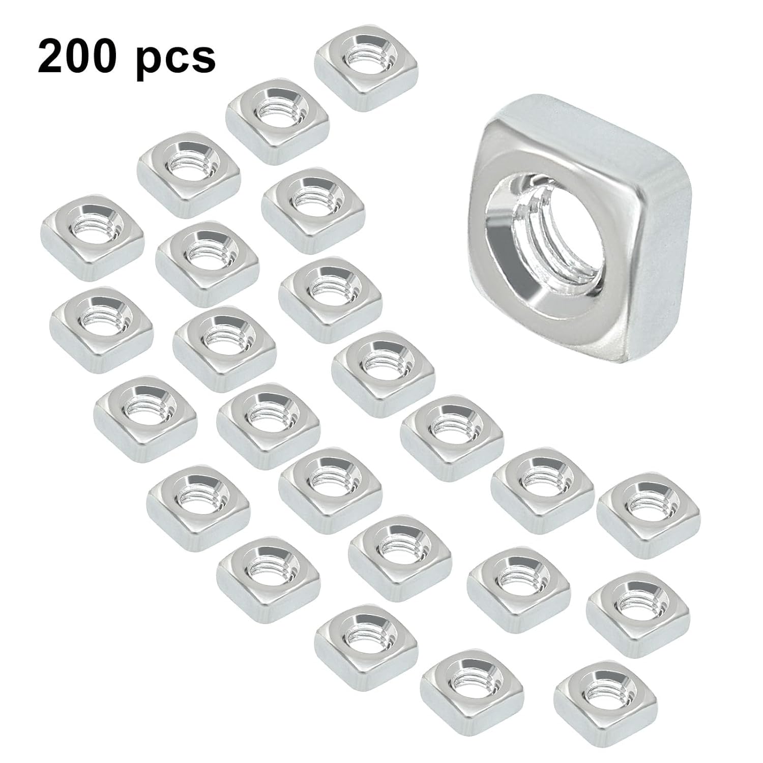 Waziaqoc 200 PCS 304 Stainless Steel M3 Square Nuts