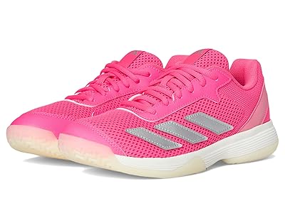 adidas Kids Courtflash Tennis Shoes (Little Kid/Big Kid) Kids Shoes Lucid Pink/Silver Metallic/Bliss Pink