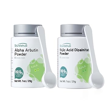 Alpha Arbutin Powder, 1OZ and Kojic-Acid-Dipalmitate Powder, 1OZ Bundle