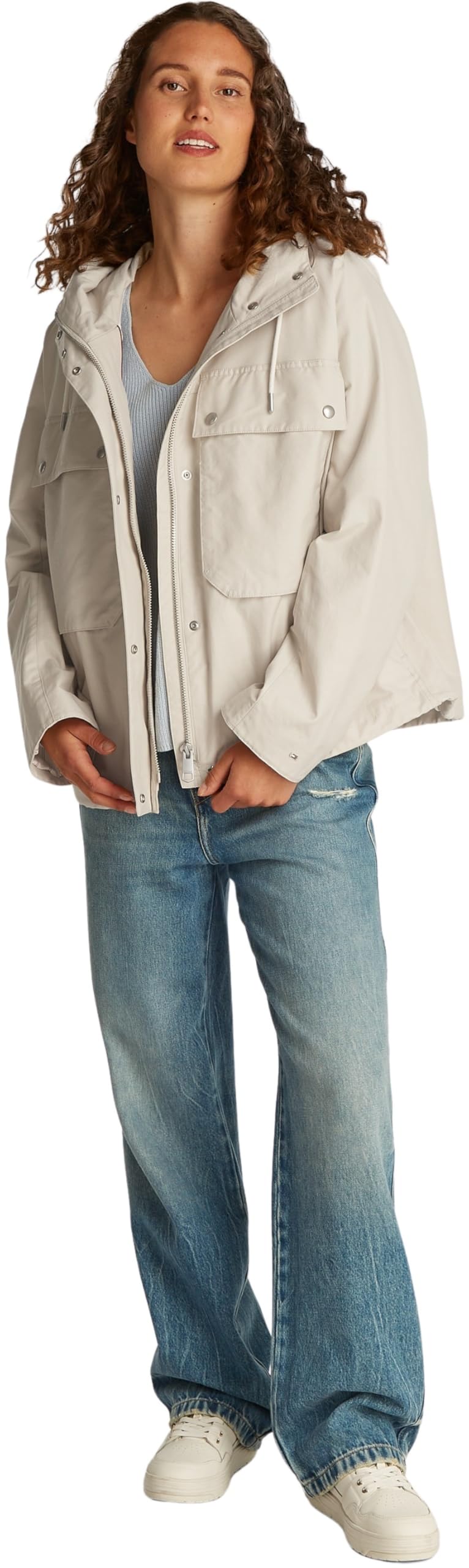 Tommy Hilfiger Donna Parka Cotton Nylon Short con Cappuccio