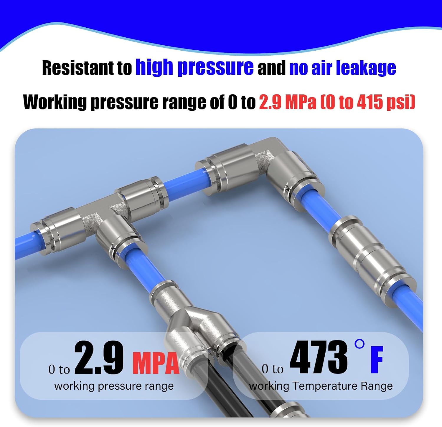 2-PACK 1/4" Tube OD Y Spliter 304 Stainless Steel Push to Connect Fittings,PY-1/4 3 Way Pneumatic Quick Connect Air Line Push Lock Hose Fittings