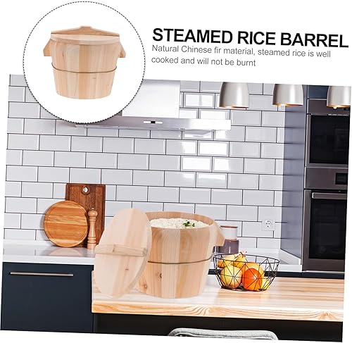 Miniatura 7 de 1 Unidades Arroz Cocina Gadget Cubo de Madera Cubo de Arroz para Cocina Cubo al Vapor Creativo Cubo de Arroz al Vapor Cubo de Cocina de Madera