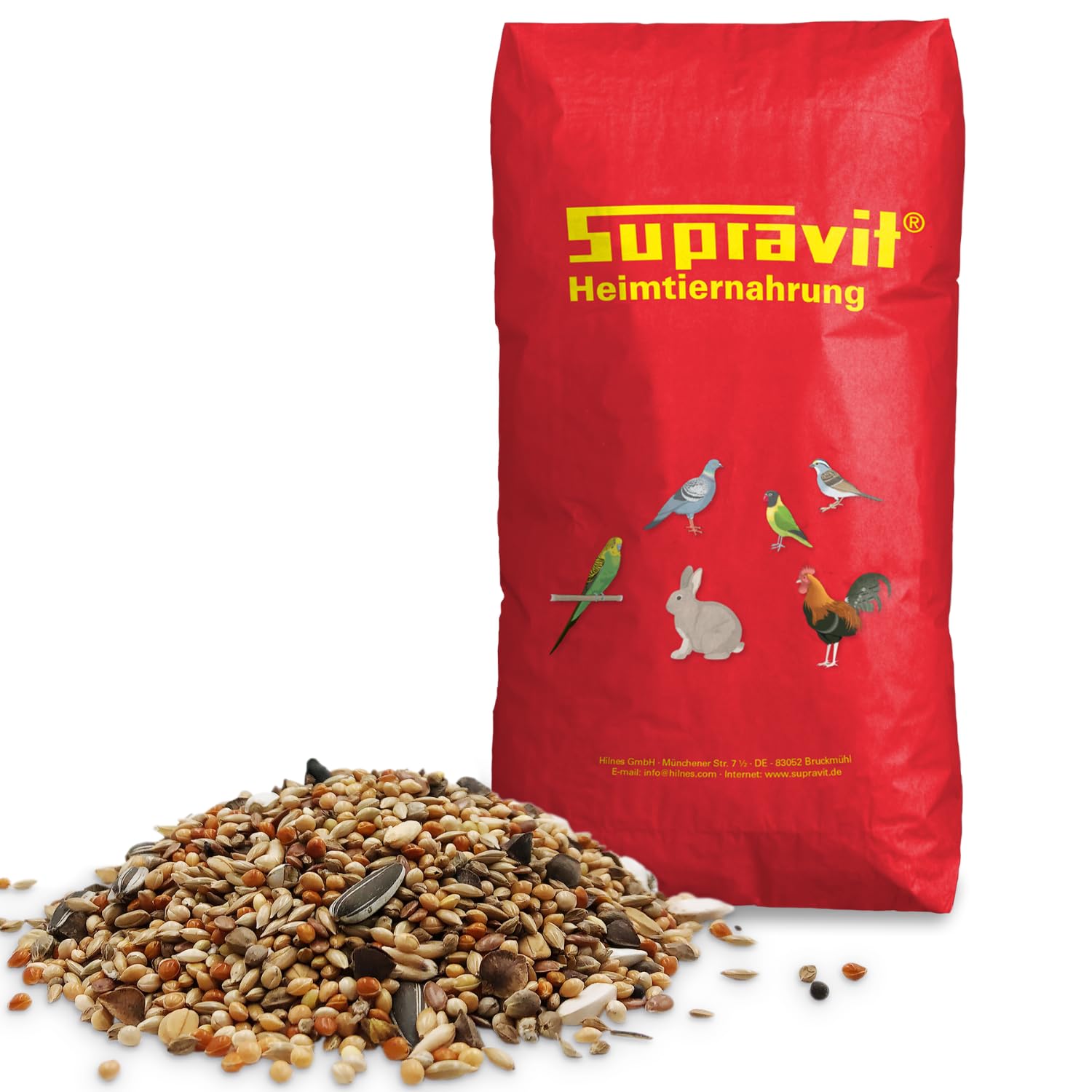 Supravit Großsittichfutter 25 kg - Körnermischung für Großsittiche - Großsittich Vogelfutter mit Sonnenblumenkerne - Körnerfutter für Sittiche - enthält wichtige Nährstoffe & Mineralien