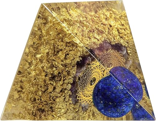 Miniatura 2 de Rockcloud The Crown Chakra Pirámide de orgón Lapislázuli Bola de cristal Reiki Equilibrio Generador de energía para mediación Yoga Decoración de