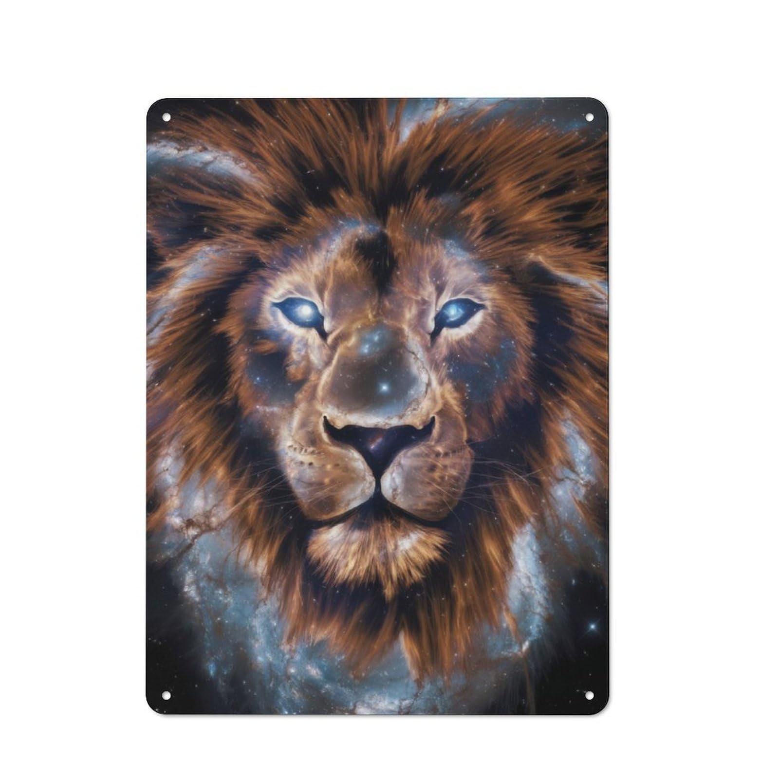 Junmoney Galaxy Lion Animal Space Shed Metal Sign With Design 40X30cm, Vintage Porch Wall Decor For Patio Bar, Workshop, Shed Or Kitchen