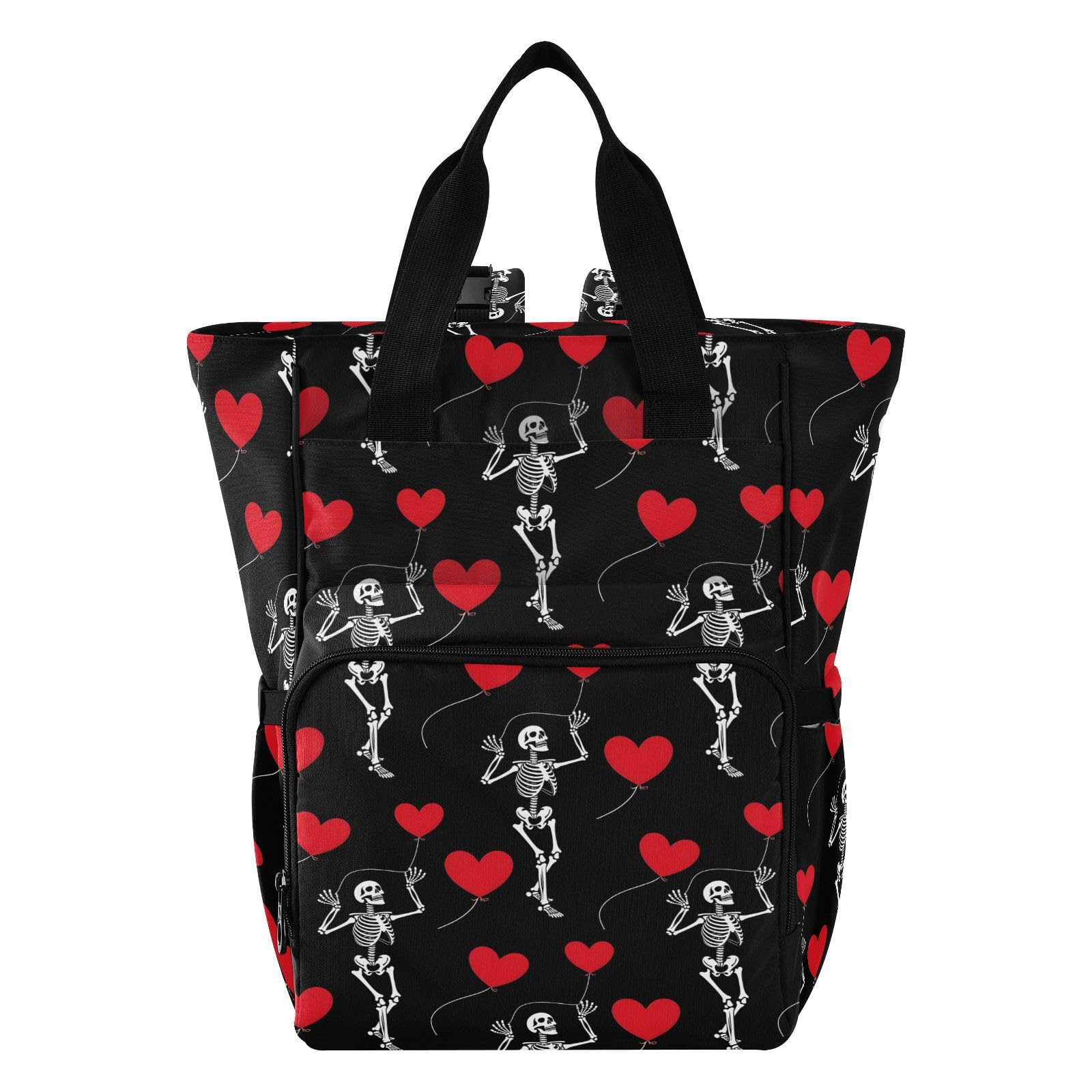 MNSRUU Diaper Bag Romantic Skull Gothic Diaper Bag Backpack Multifunction Travel Diaper Bag Tote Large Capacity Diaper Changing Backpacks for Moms