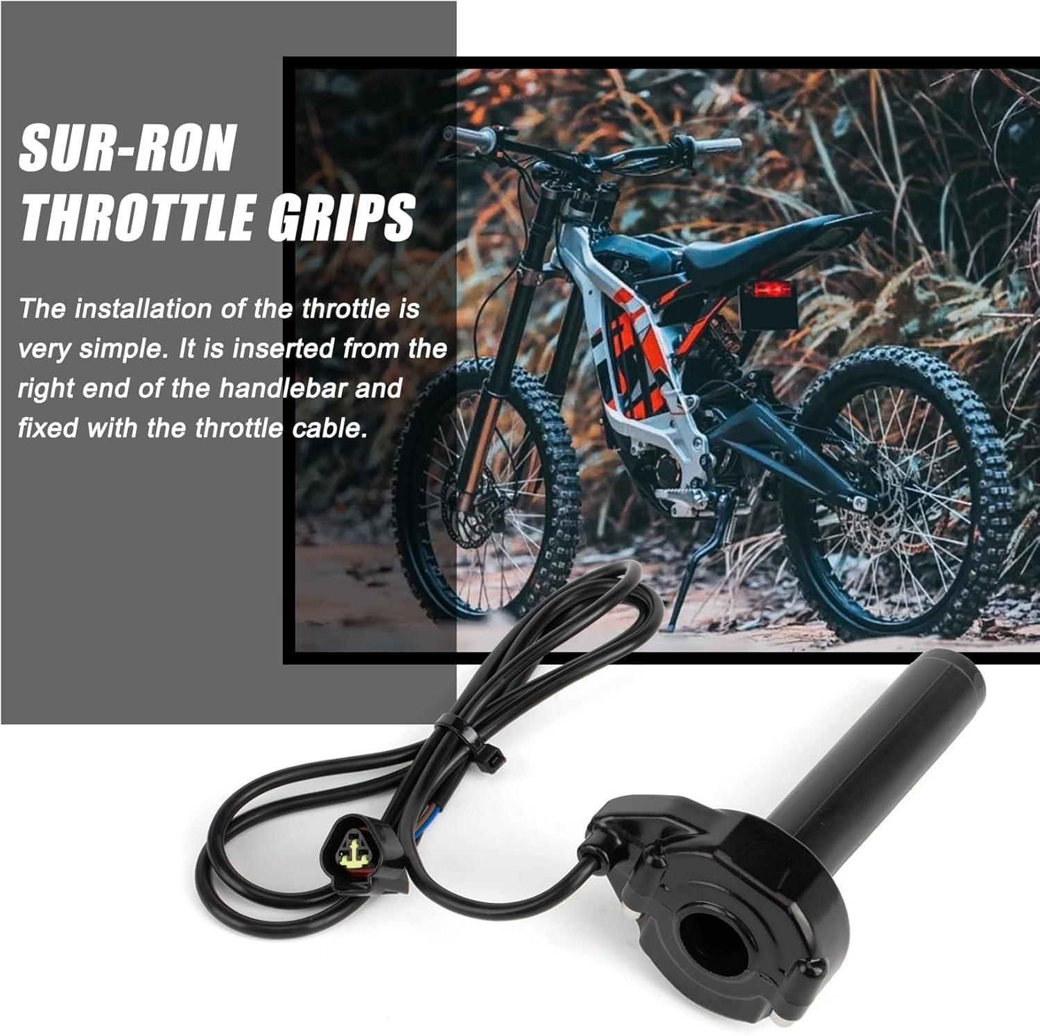 Throttle Grips Handlebar for Sur Ron, PSLER Throttle Handle with Rolling Bearing Electric Throttle Handle Accelerator for Surron Light Bee X/S Segway X160 X260 Handle Grips (Black)