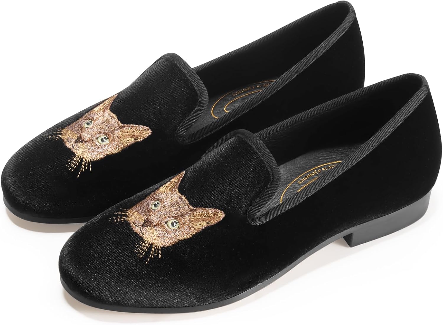 Journey West Women's Velvet Loafer Flat with Embroidery Velvet Slippers - Image 2