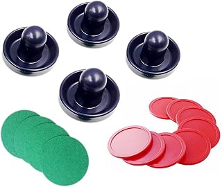 JZK Juego de empujadores de fieltro para mesa de hockey de aire, 4 empujadores de 96mm + 4 fieltros de 94mm + 8 discos,obsequios para fiestas de cumpleaños para niños,rellenos para bolsas de fiesta
