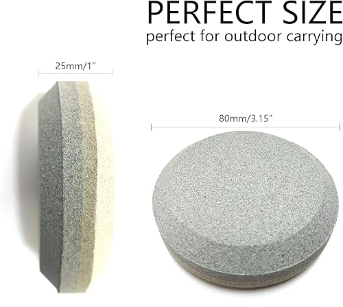 Miniatura 3 de ICFAE Afilador de hacha de piedra de afilar, 120 granos280 granos, 3.15 x 1 pulgada, afilador de punto redondo de doble cara para hacha, cuchillo,